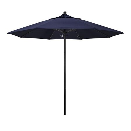 California Umbrella California Umbrella EFFO908-5439 9 ft. Complete Fiberglass Market Umbrella Pulley Open Black-Sunbrella-Navy EFFO908-5439